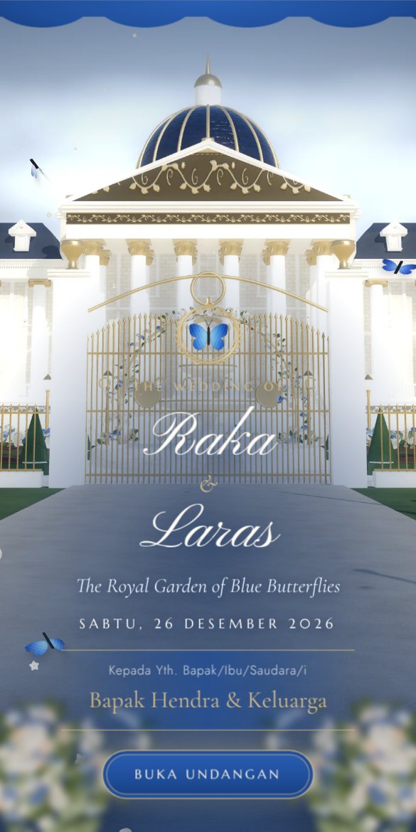 Tangkapan layar tema Azure Butterfly Palace