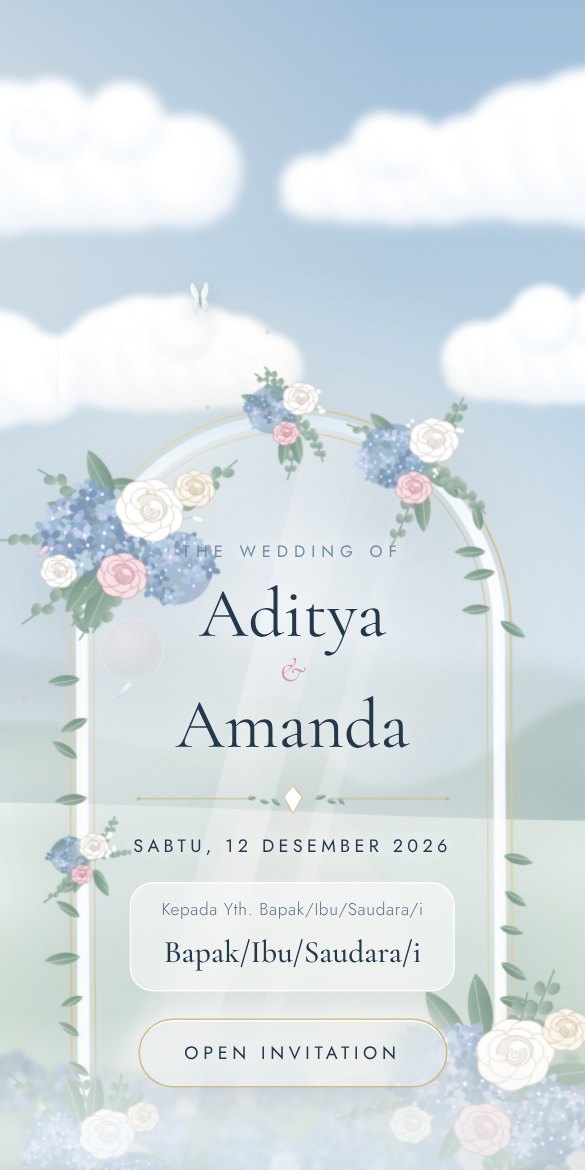 Tangkapan layar tema Azure Romance