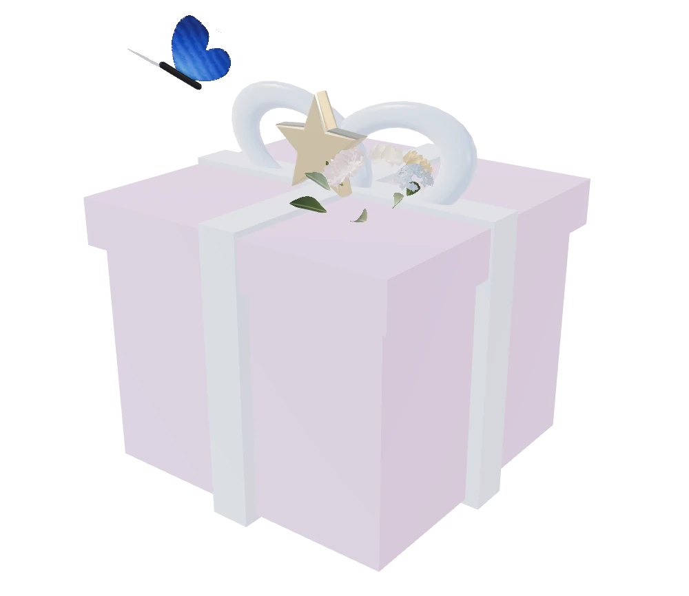 Kotak hadiah lavender berpita powder blue