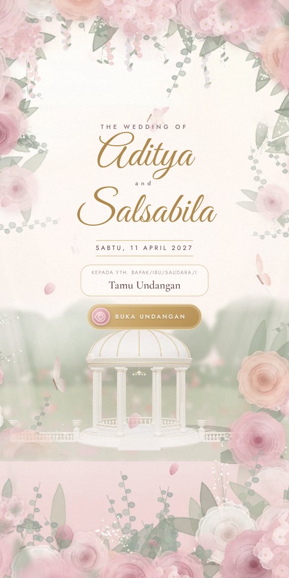 Tangkapan layar tema Fleur de Rosé
